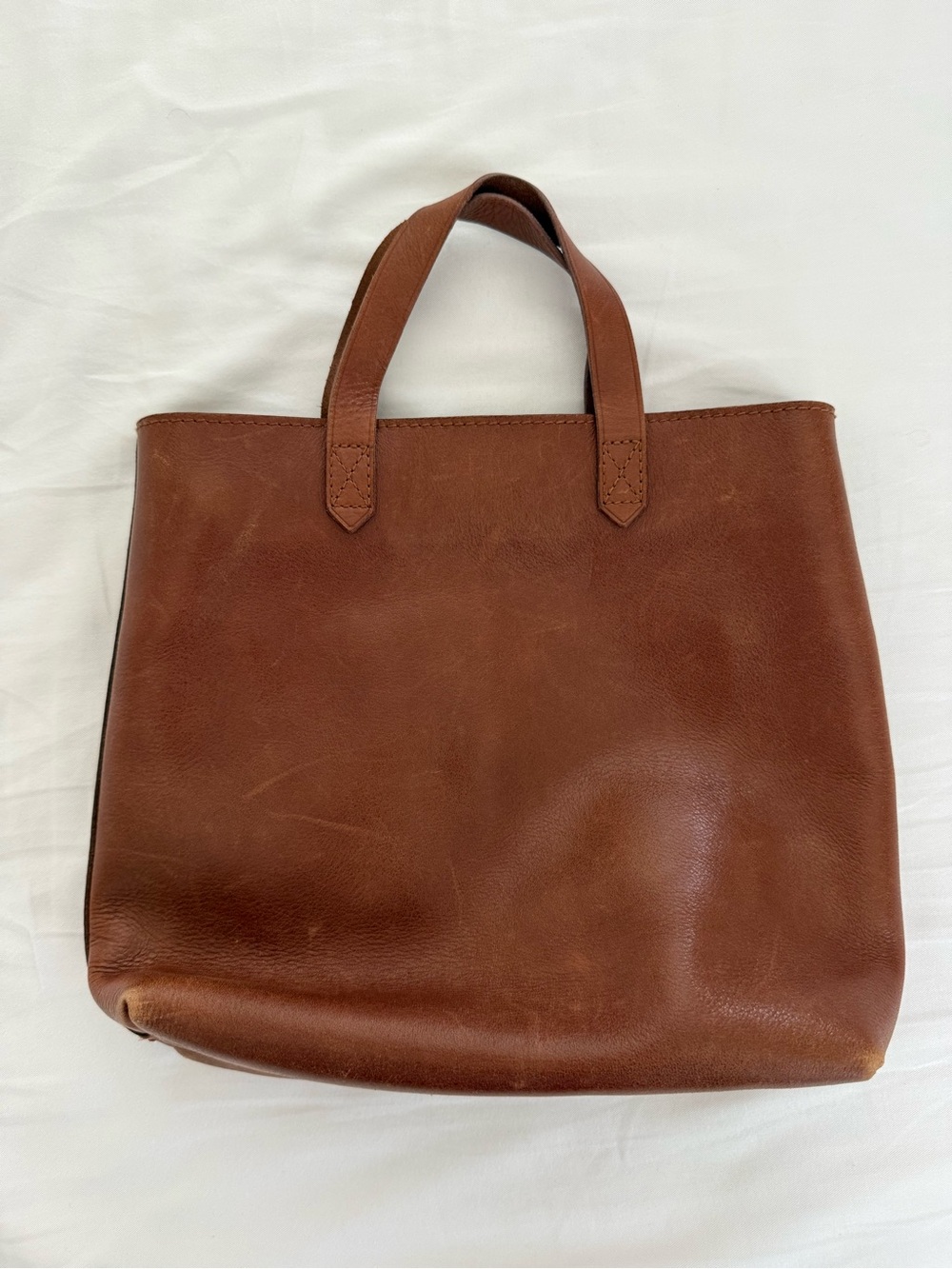 Madewell Tan Leather Zip-Top Tote